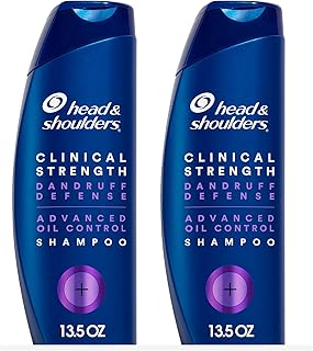 Head & Shoulders Clinical Dandruff Shampoo Twin Pack, Advanced Oil & Flake Control, Selenium Sulfide for Seborrheic Dermatitis Relief, Prescription Strength Scalp Care, Refreshing Citrus, 13.5 Oz Each