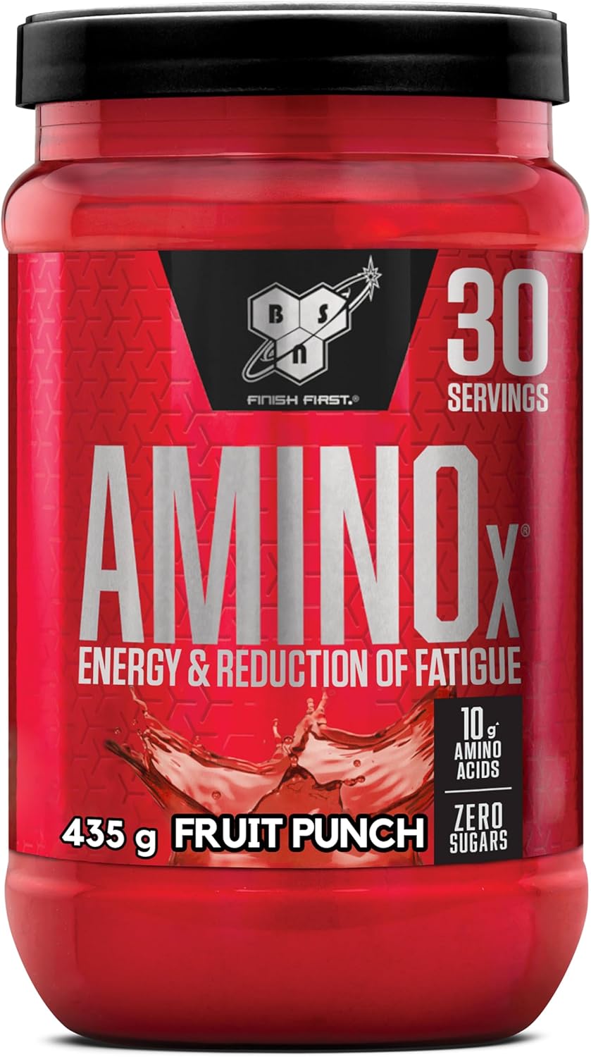 BSN Nutrition Amino X Supplement with Vitamin D, Vitamin B6 and Amino Acids, Fruit Punch Flavour, 30 Servings, 435 g