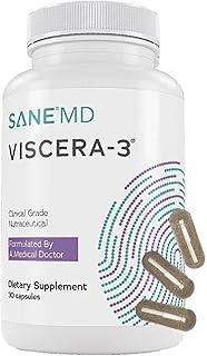 SANE MD - Viscera 3 Postbiotics with Tributyrin - Sodium Butyrate Supplement for Gas and Bloating Relief - Gut Health - IBS & Leaky Gut Butyric Acid Supplement - NSF Certified - 30 Capsules