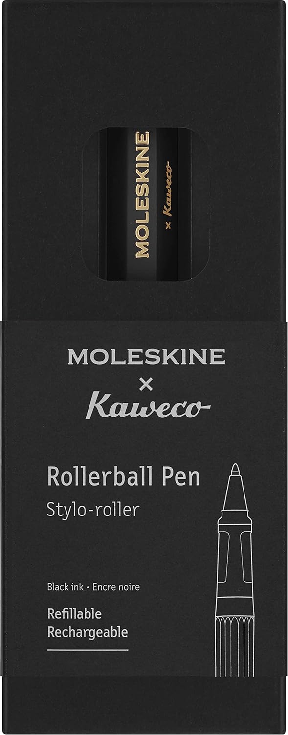 Moleskine x Kaweco, Roller Pen, 0.7mm Point, Black with Black Ink