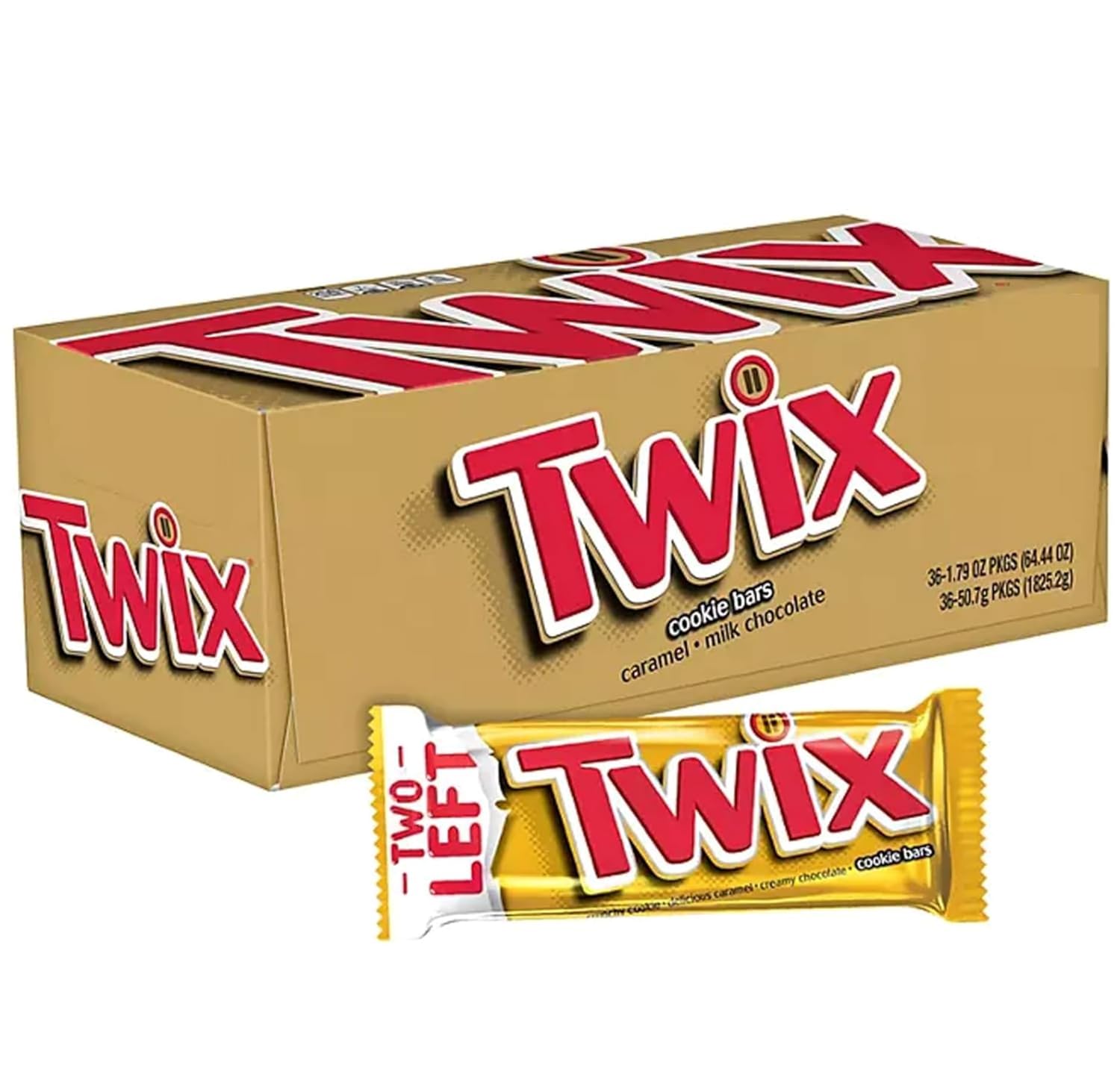 TWIX Full Size Caramel Chocolate Cookie Candy Bar, 1.79 oz. 36-Count Box (36 PACK)