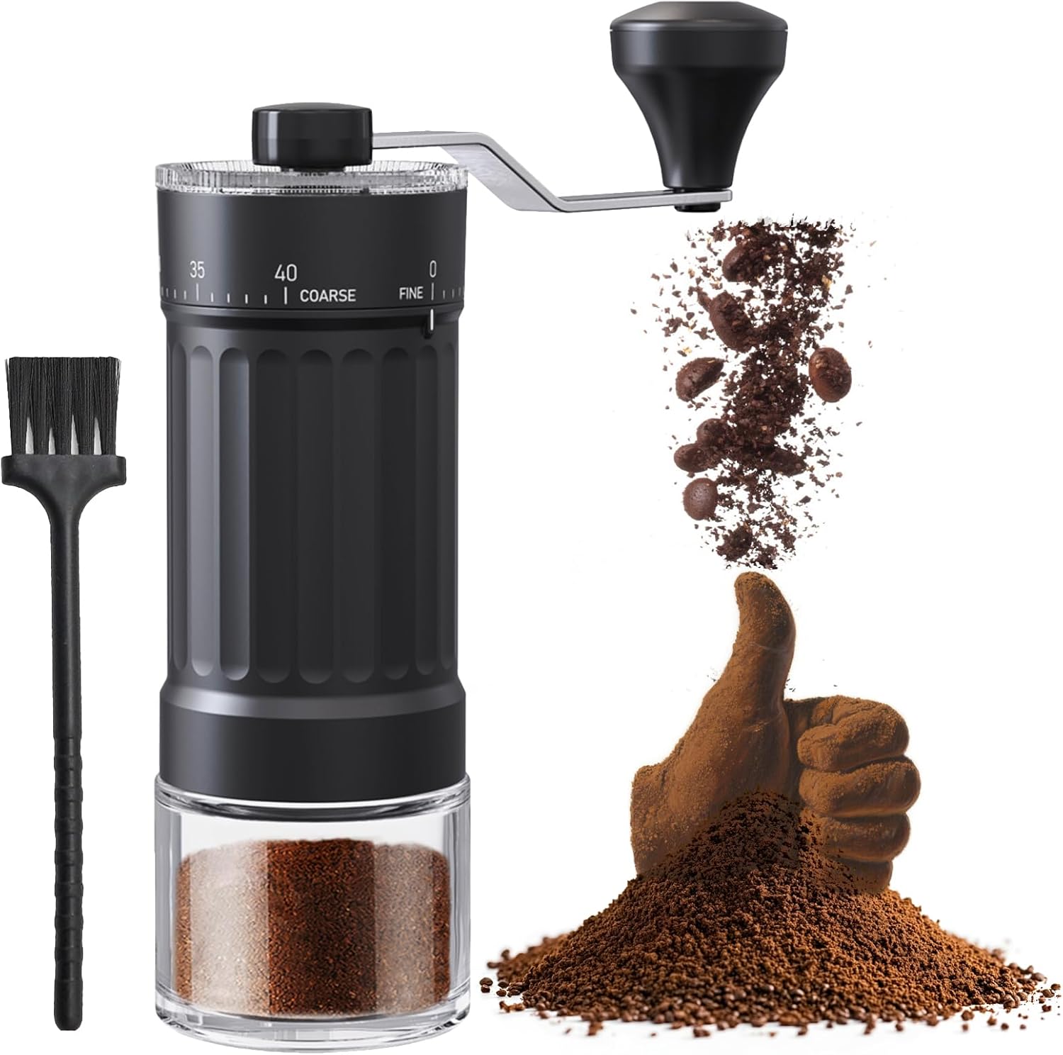 SOUTHMAN Manual Coffee Grinder - 40 Grind Settings, 30g Capacity Portable Coffee Bean Grinder, Fits Espresso/Pour-Over/French Press/AeroPress/Moka Pot, Compact for Camping/Travel/Picnics, Lightweight