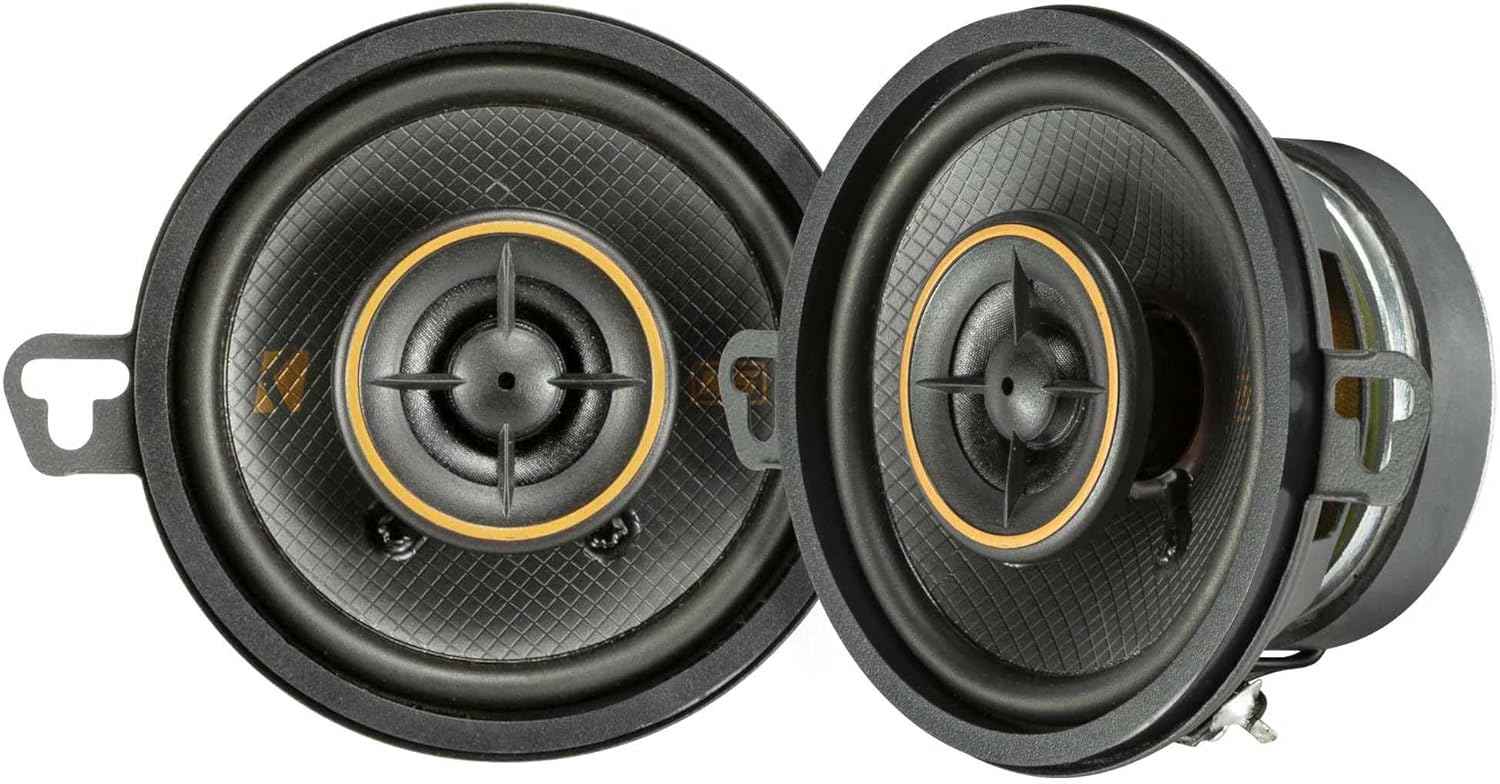 Kicker 51KSC3504 KS-Series 3.5" Coaxial Speakers with .5" tweeters, 4-Ohm, Pair