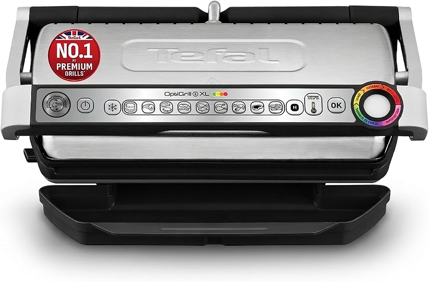 Tefal Optigrill Plus XL Indoor Grill, 9 Cooking Programs, Stainless