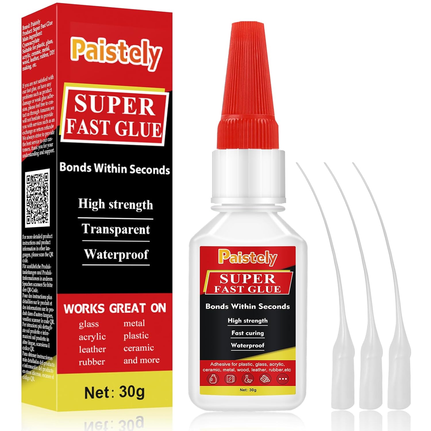 Super Fast Glue All Purpose, Strong Adhesive for Everything, Waterproof and Heat-Resistant, Superglue for Plastic, Glass, Vinyl, Acrylic, PVC, Metal, etc (Super Fast Glue)