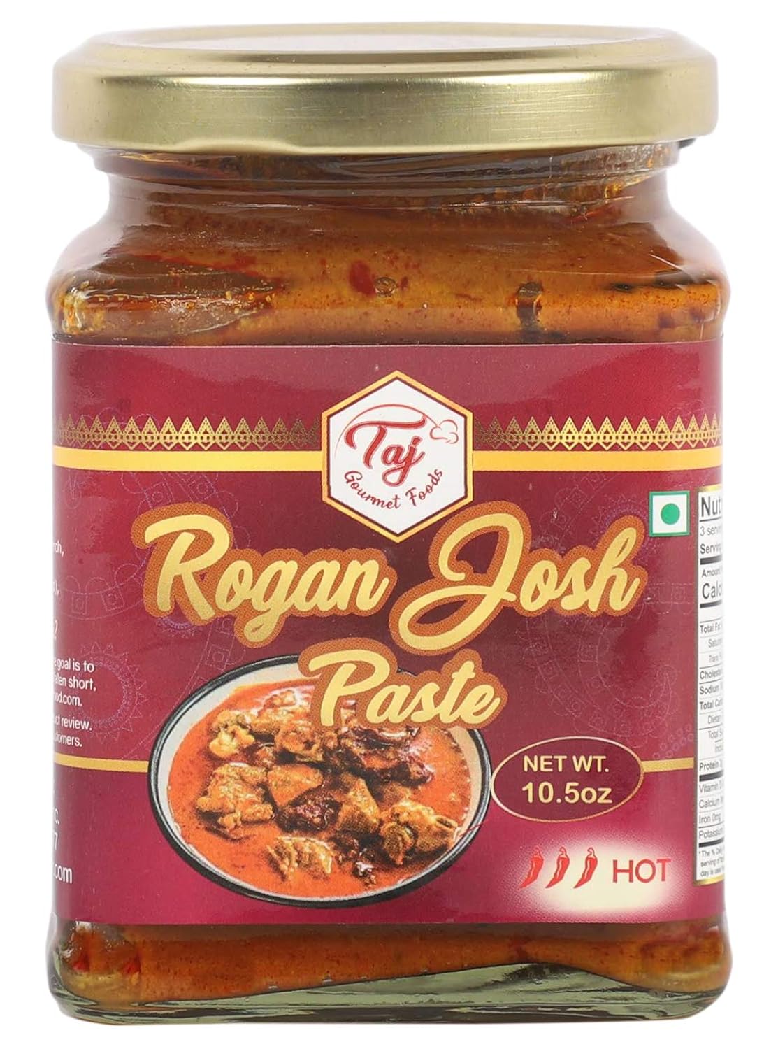 TAJ Gourmet Rogan Josh Paste, Rogan Josh Sauce (Concentrate), 300g (10.5oz)