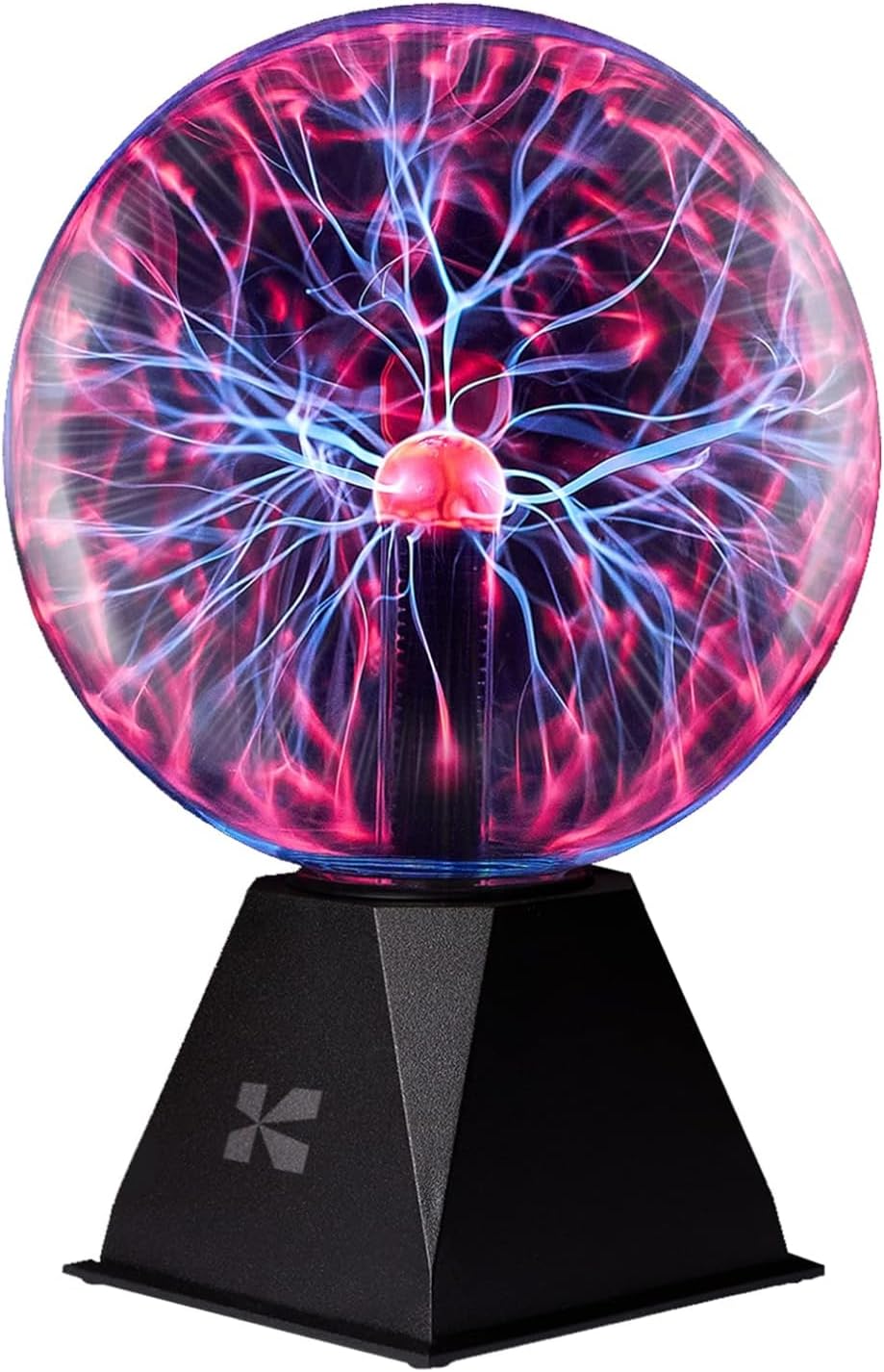 Katzco 7 Inch Plasma Ball Lamp - Touch and Sound Sensitive Electric Globe with Lightning Effects - Plug-in Energy Ball for Parties, Room Decor, and STEM Learning - Static Electricity Sphere for Kids