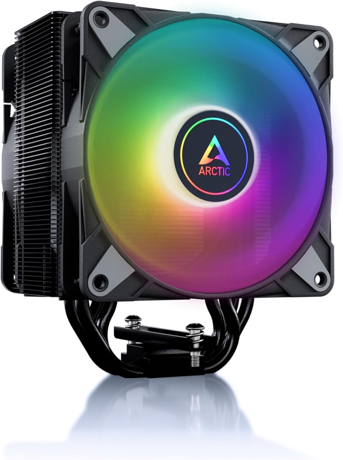 ARCTIC Freezer 36 A-RGB- Single-tower CPU cooler with push-pull, two pressure-optimised 120 mm P fans and ARGB lighting, fluid dynamic bearing, 200-2000 rpm, 4 heatpipes, incl. MX-6- Black