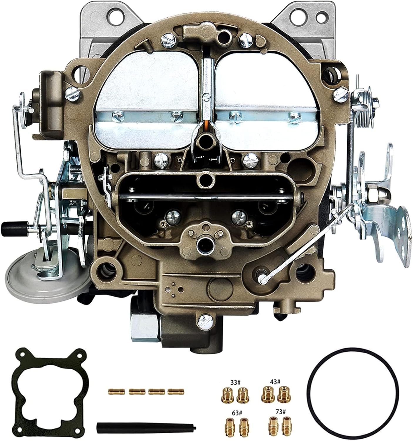 Rochester Quadrajet Carburetor 4 Barrel For Chevy 1966-1973 327 350 427 Engines Trucks and Cars, Replace 1975-1979 Corvettes 1901R 750 CFM 4BBL 4MV 1901-GG - Manual Divorced Choke Carb
