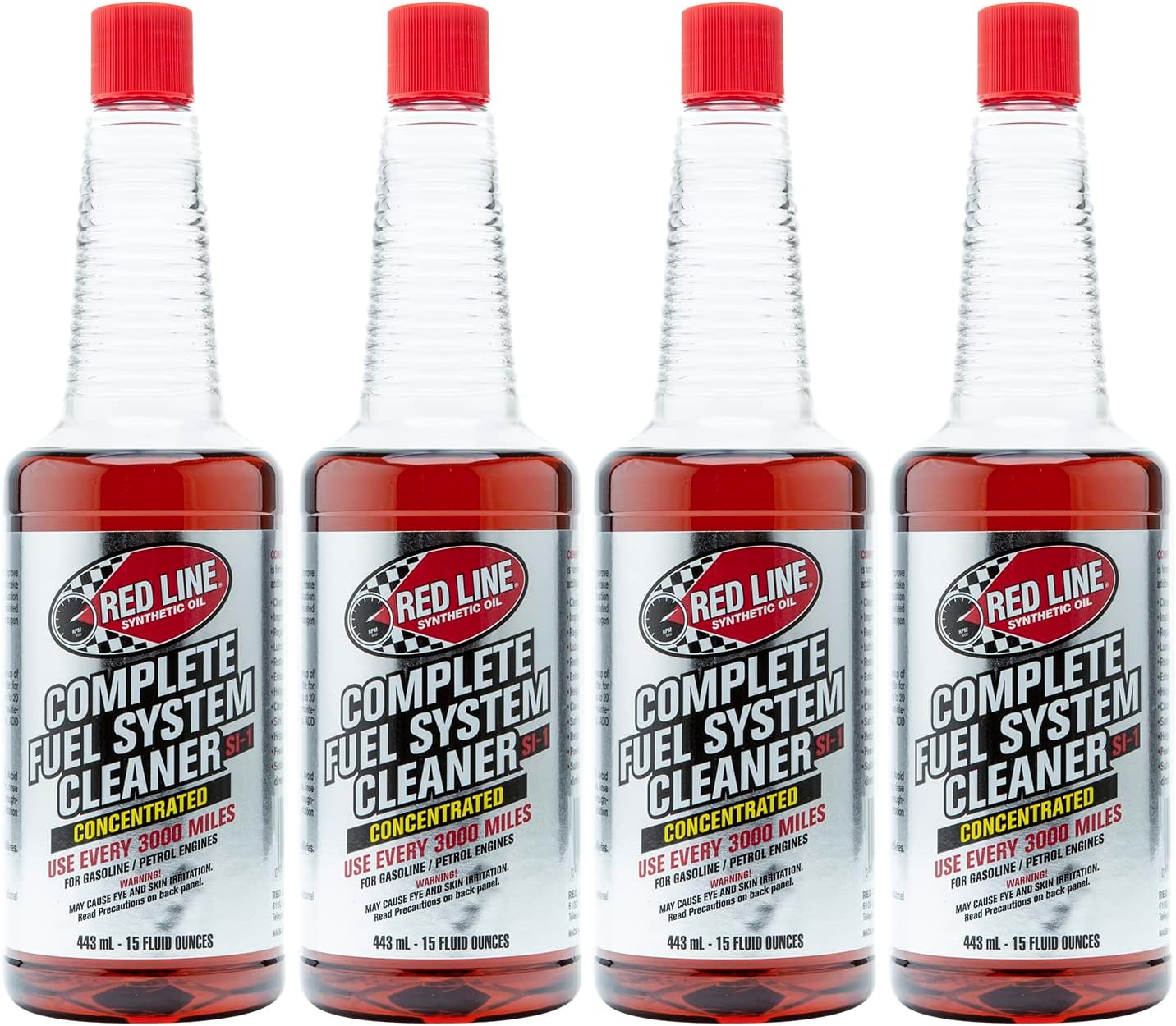 Red Line 60103 SI-1 Complete Fuel System Cleaner, Cleans and Prevents Corrosion in Fuel Systems, Cleans Injectors, Carburetors, Valve and Combustion Chamber Deposits - 15 Ounce (4 Pack)