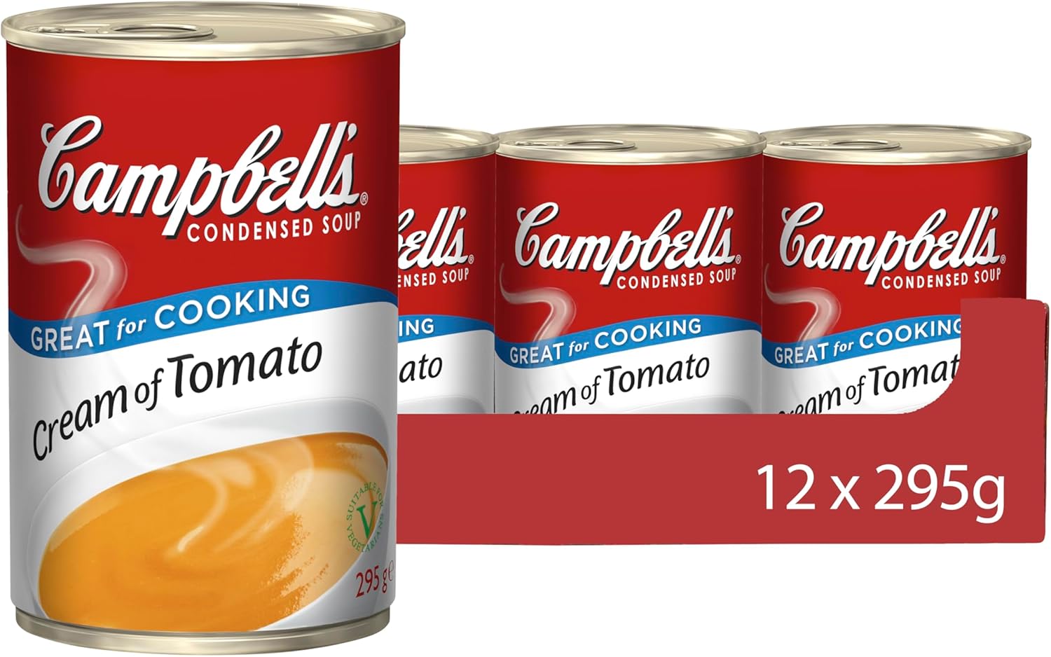 Campbells Condensed Soup, Cream of Tomato Soup, Tinned, 12 Pack