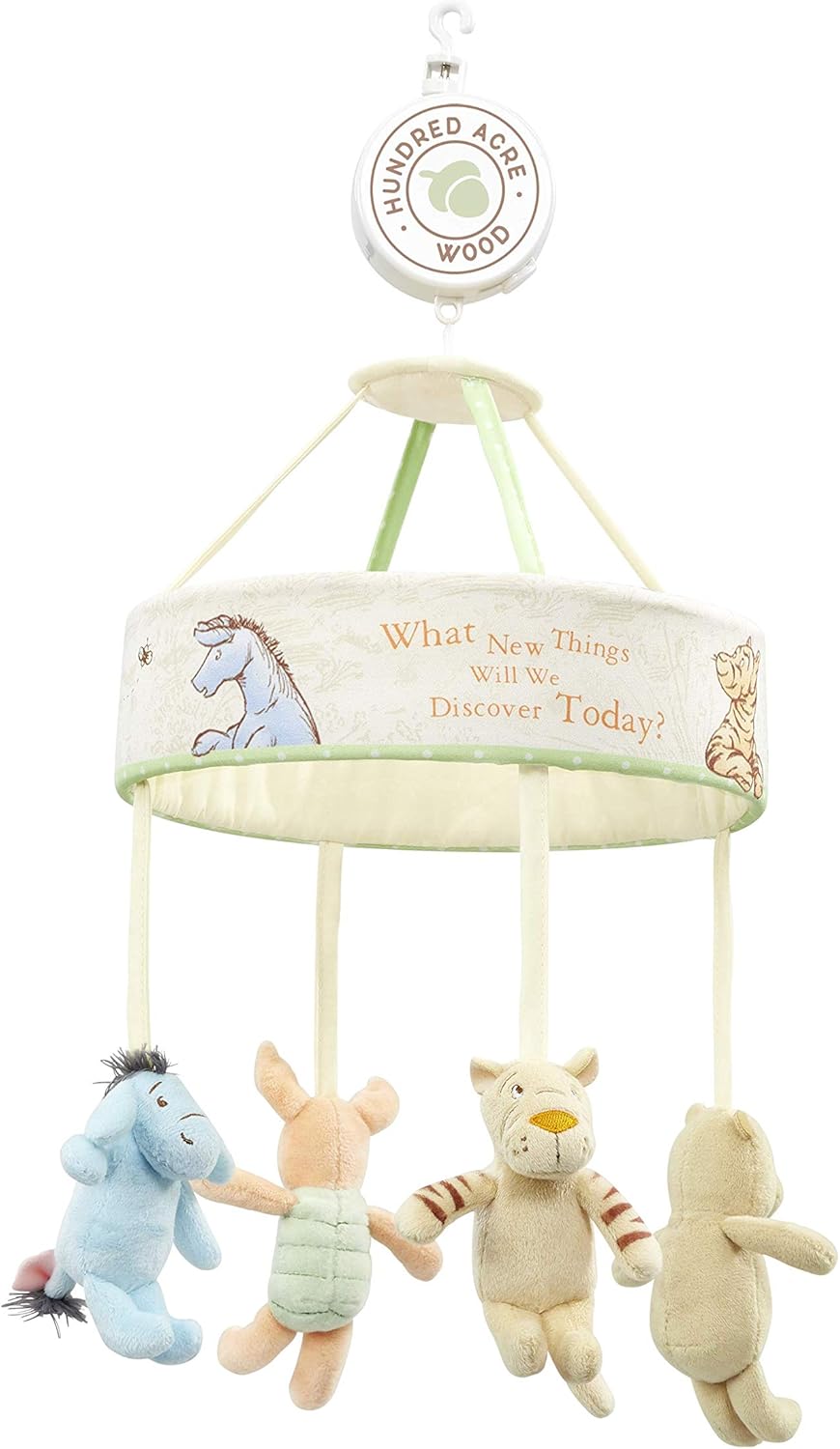 Rainbow Designs Winnie The Pooh Baby Mobile with Rotating Characters & Lullaby - Nursery Cot Decoration - Soothing Sleep Aid with Pooh, Piglet, Tigger & Eeyore - Charming Winnie The Pooh Gift