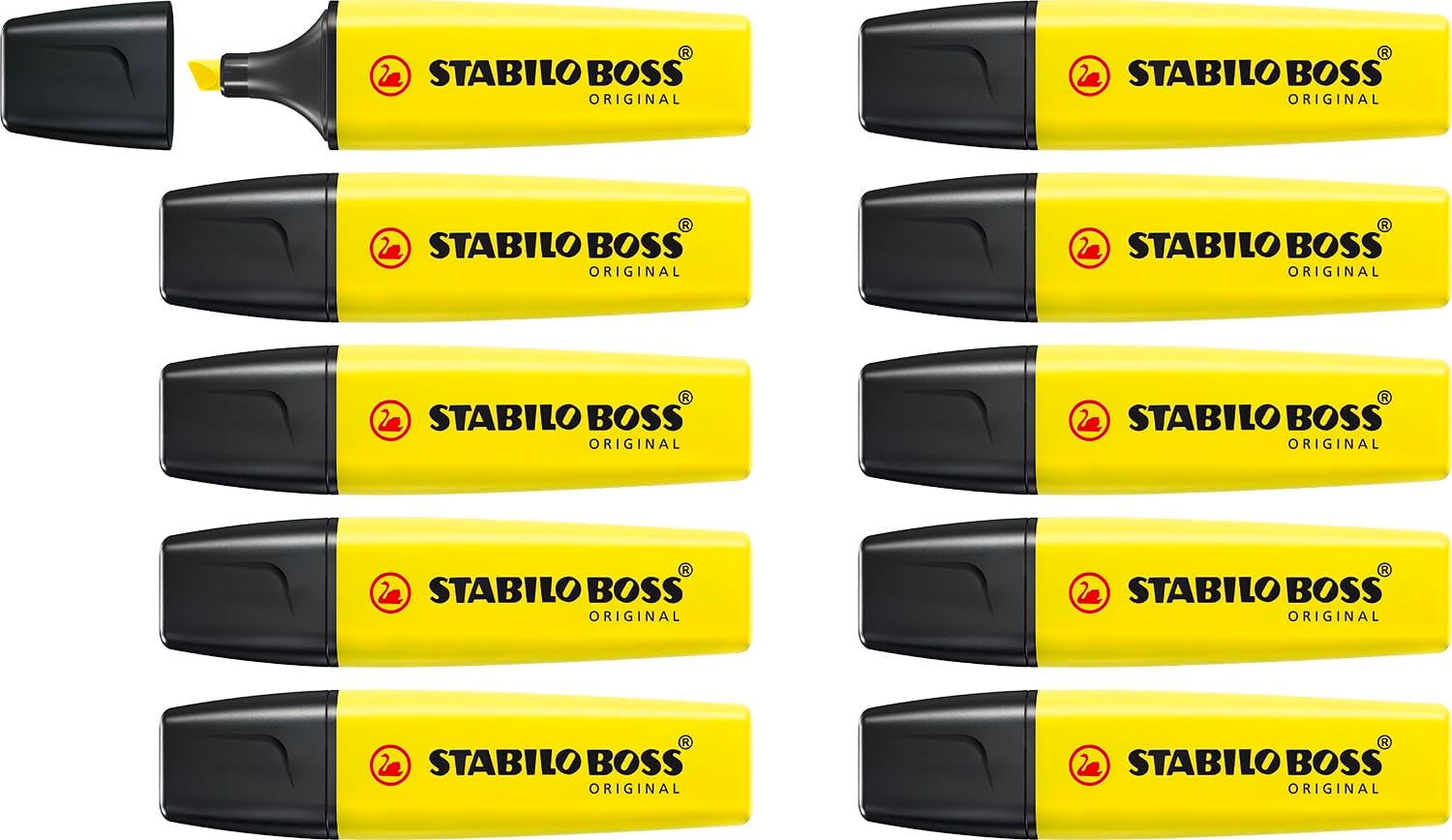 STABILO BOSS ORIGINAL - Highlighter - Pack of 10 - Yellow