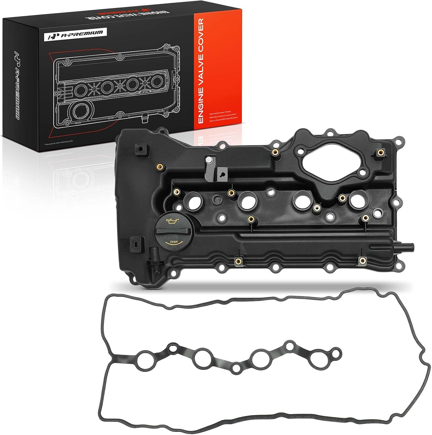 A-Premium Engine Valve Cover with Valve Cover Gasket Compatible with Kia Optima 2011-2015, Sportage 2011-2016, Sorento 2012, Hyundai Tucson 2014-2015, 2.0L 2.4L, Replace # 224102G710 22410-2G710