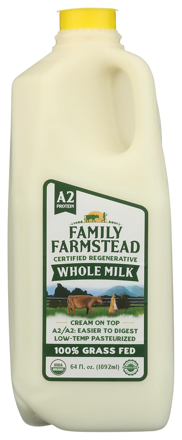 Family Farmstead Dairy, Milk Whole A2 Organic, 64 Ounce