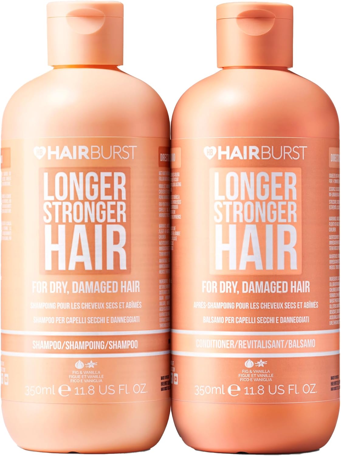 HAIR BURST Shampoo and Conditioner Set For Dry & Damaged Hair — Moisture Locking, Breakage Reducing, Colour Protecting - Enriched with Vitamin B5, Almond Oil & Fig Extract - Silicone Free UK Made