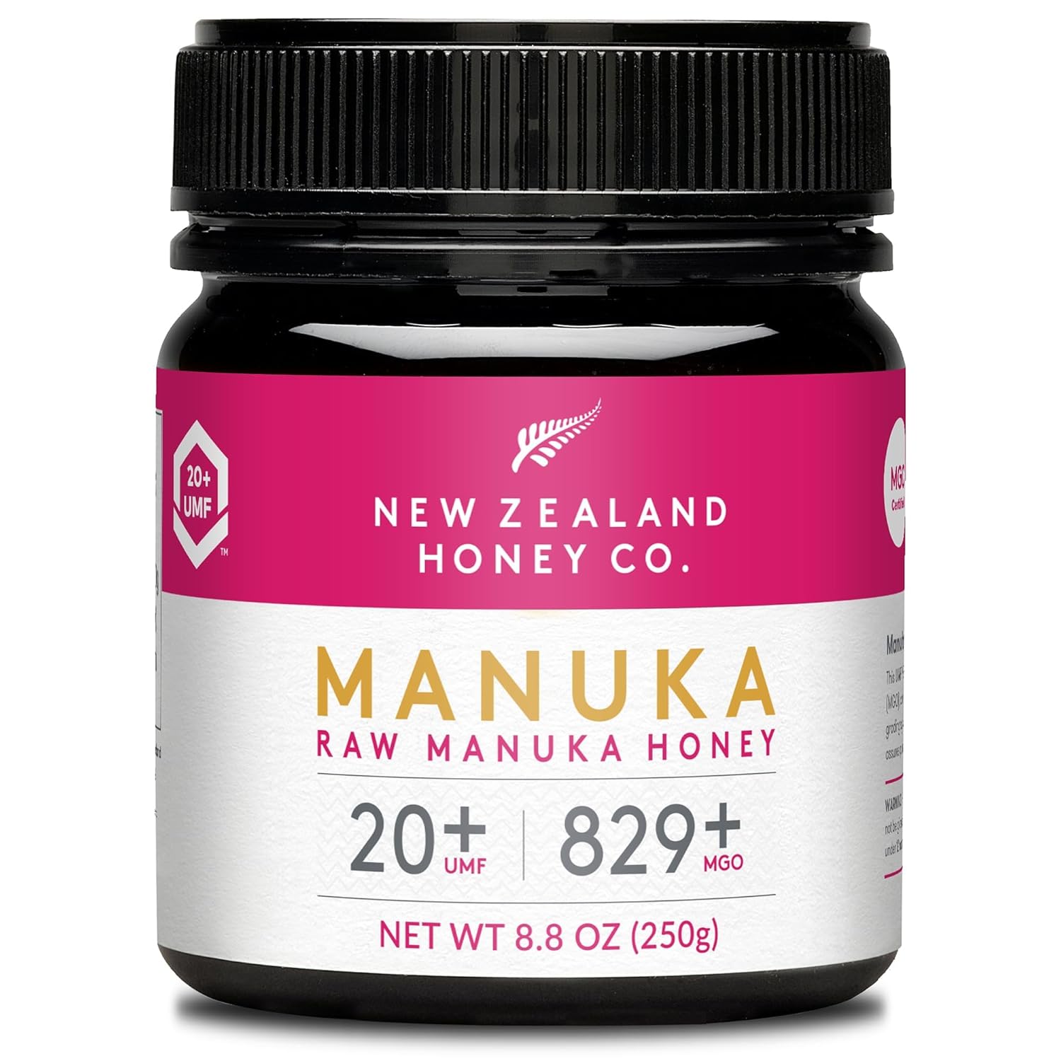 New Zealand Honey Co. Raw Manuka Honey UMF 20+ / MGO 829+ | UMF Certified Raw Honey | 8.8oz