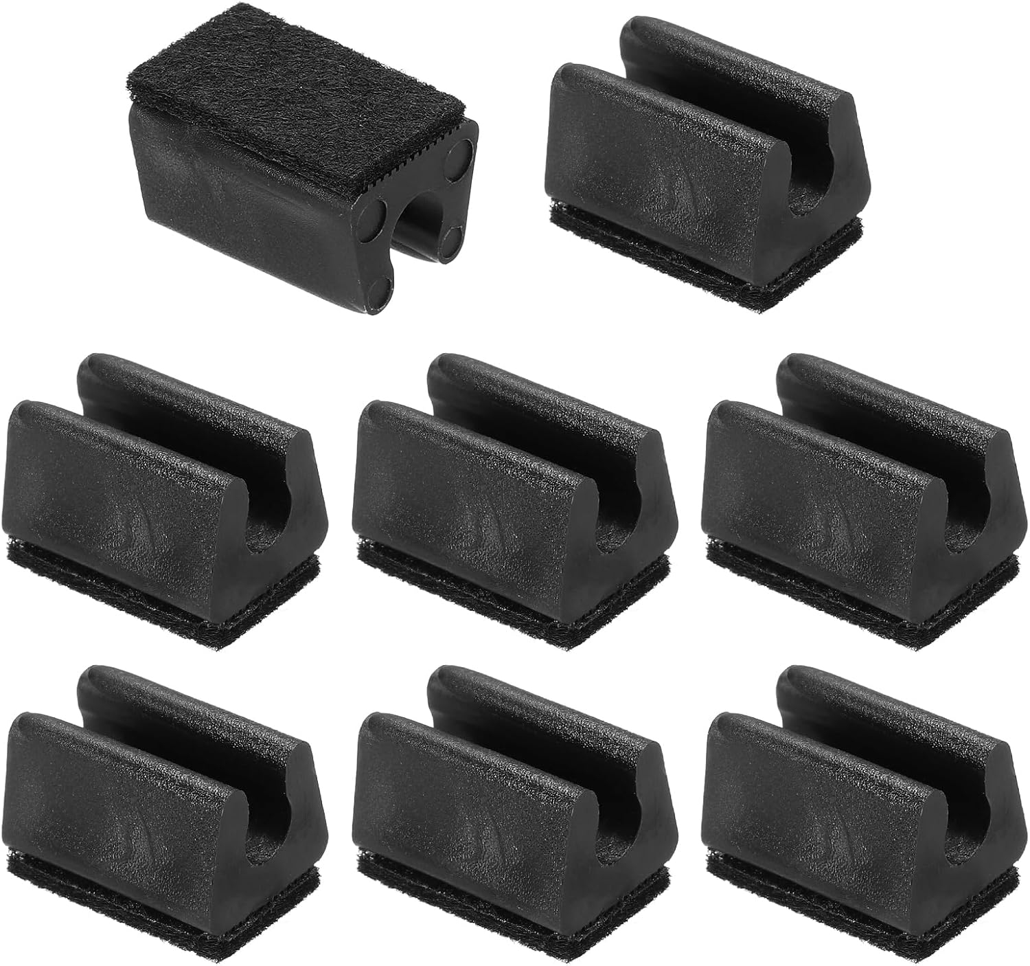 PATIKIL 8pcs Rectangle Chair Leg Cover with Felt Pad, 8mm Slide Smoothly No Scratches No Noise Furniture Feet Hardwood Protectors Tips Floor Glides Tubing Caps for Office,Black Black