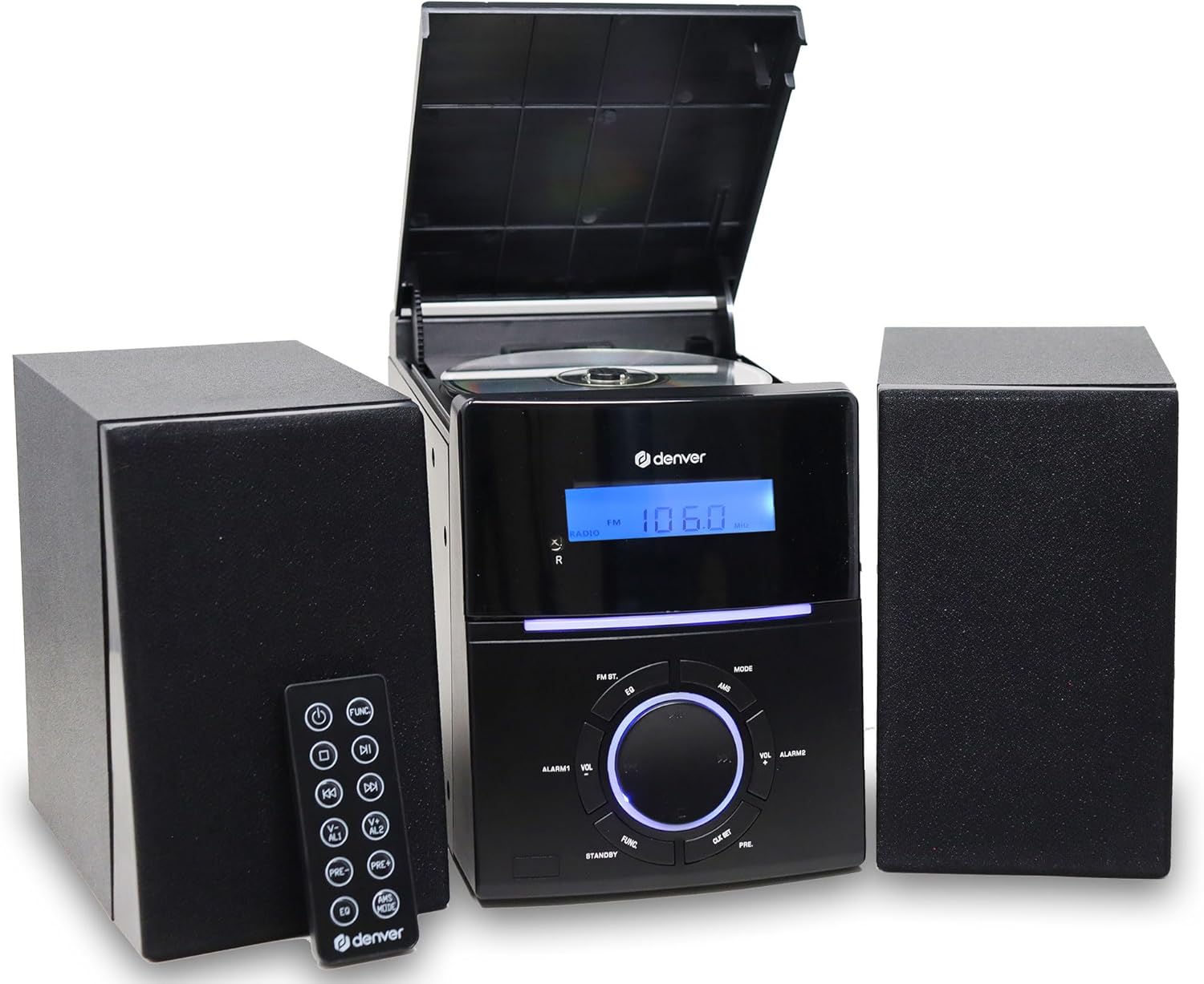 Denver MCA-240 Compact Micro HiFi System with CD, FM Radio & Alarm