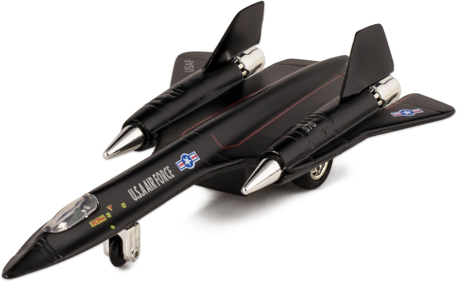🛦 United States Air Force SR-71A Blackbird 8" Die Cast Metal Pull Back Action Model Jet Toy
