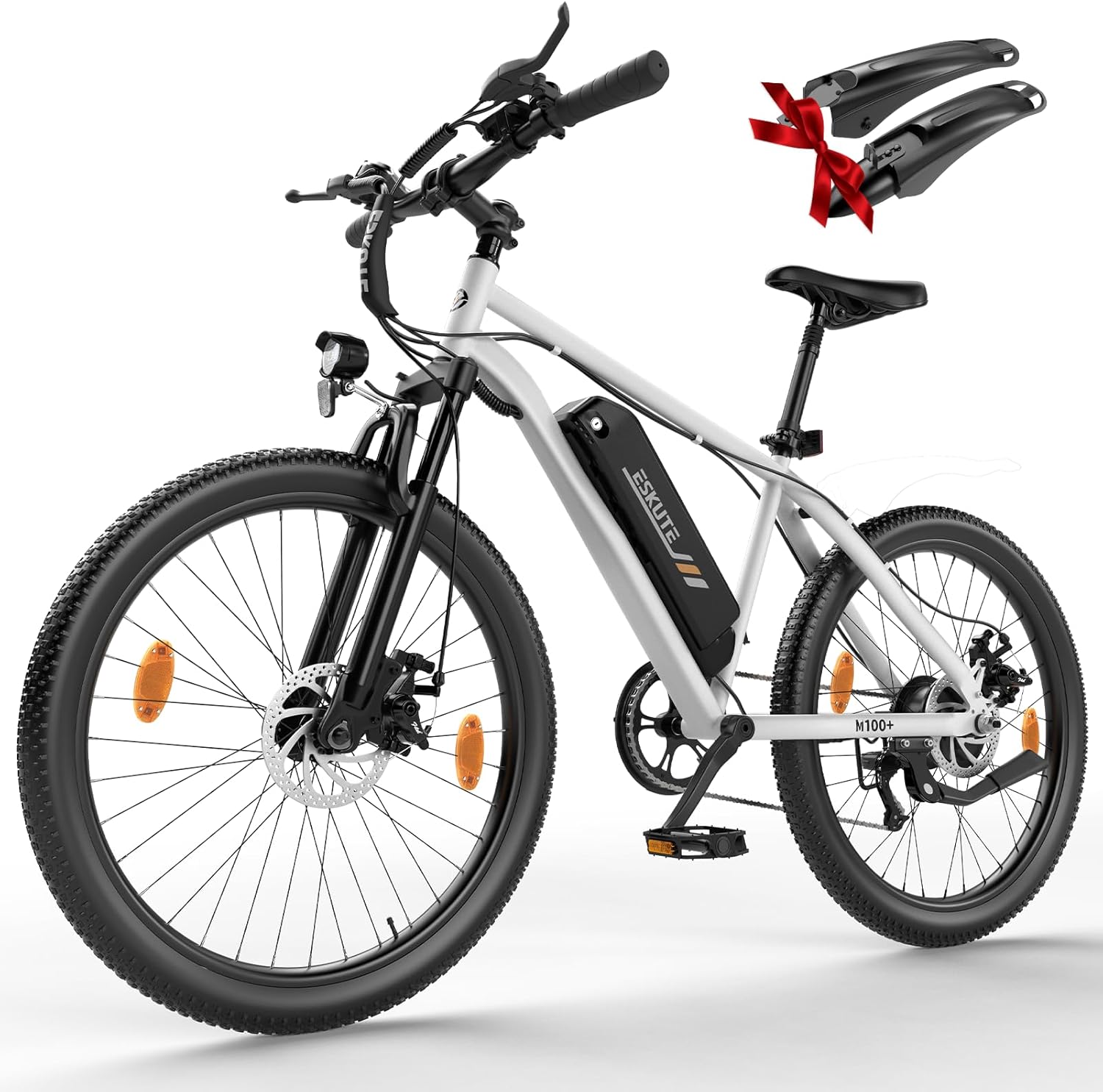 ESKUTE M100+ Electric Bike, 27.5" Electric Mountain Bike, 250W Brushless Motor, 36V 13Ah Removable Battery, LCD Display, E-MTB E-bike Electric Bicycle For Adults Men Women