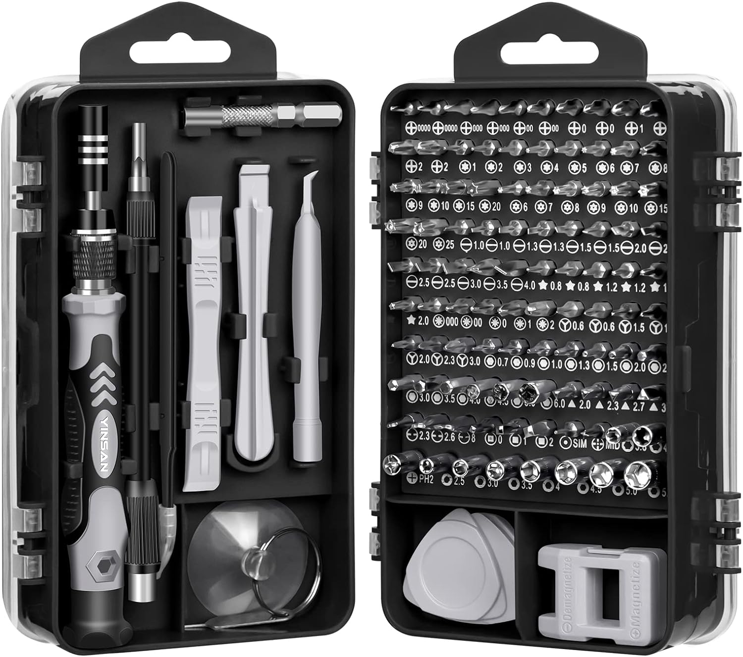 YINSAN 120-in-1 Magnetic Precision Screwdriver Set, Small Electronics Repair Tool Kit for iPhone, Laptop, PS5, Xbox, Nintendo Switch, MacBook, Tablets, Glasses & Doorbell