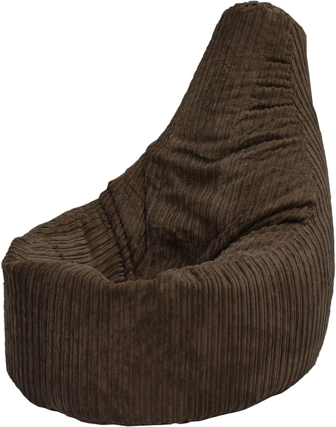 HH Home Hut Beanbag Chair Adult Jumbo Cord Seat Corduroy Fabric Indoor Gaming Chair Bean Bag Bedroom POD Bag High Back Ergonomic Design for Body Support Large Lounge Boho Decor Living Room Gamer
