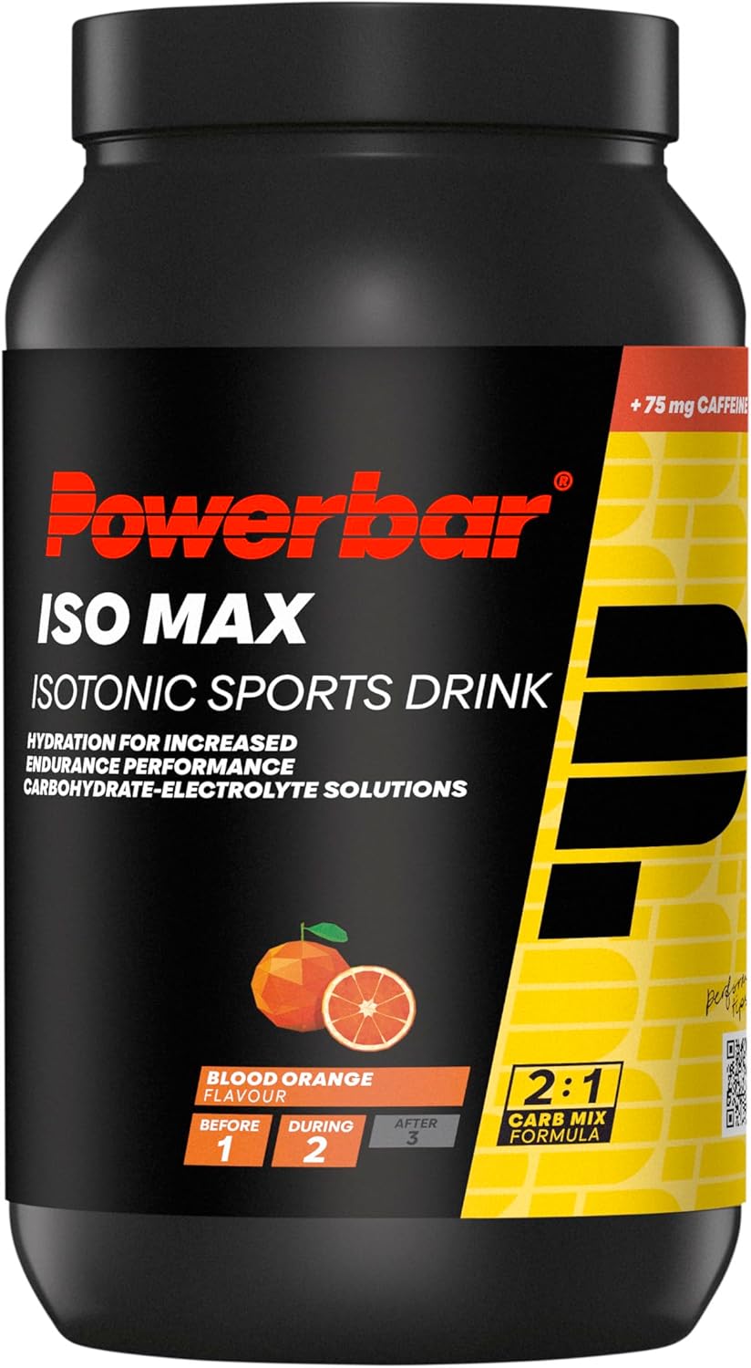 POWERBAR Isomax Blood Orange 1200g - Isotonic sports drink - 5 electrolytes + C2MAX + 75mg caffeine