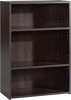 Sauder Beginnings 3 Bookcase/Book Shelf, L: 24.57" x W: 11.50" x H: 35.28", Cinnamon Cherry
