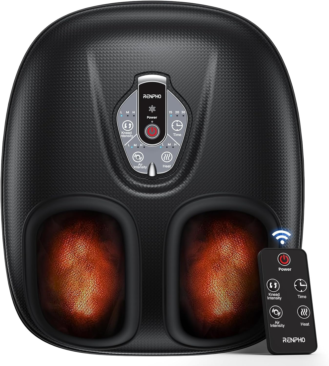 RENPHO Foot Massager Machine with Heat [2025 Upgraded], FSA HSA Eligible, Foot Massager for Plantar Fasciitis, 3 Heat Levels, Fathers Day Dad Gifts for Women Mom, Wireless Control, True Feet Massage