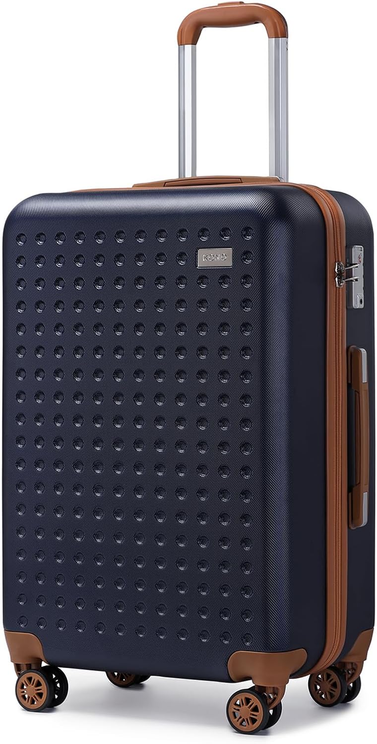 Kono Medium Suitcase 4 Wheels ABS 24" Medium Luggage Suitcases Lightweight Check in Hold Luggage with TSA Lock