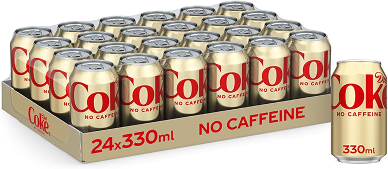 Diet Coke Can No Caffeine, Tray 330 ml (Pack of 24)
