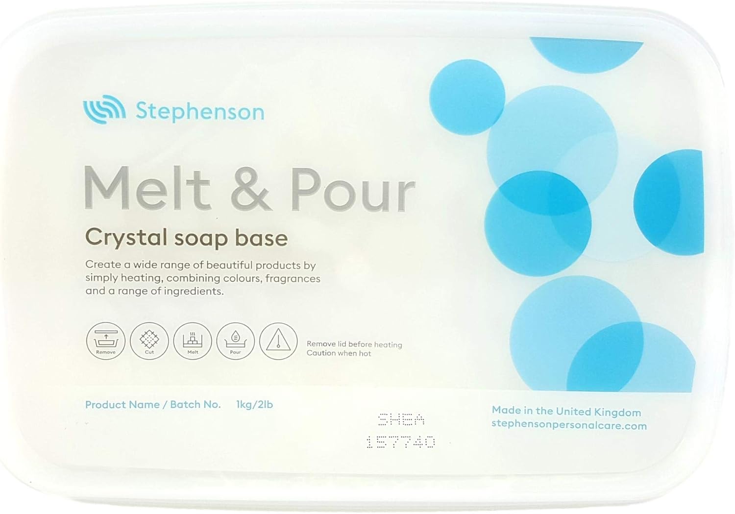 Melt and Pour Soap Base Shea Butter 1kg-5kg SLS FREE (1kg) by Stephenson's Soap