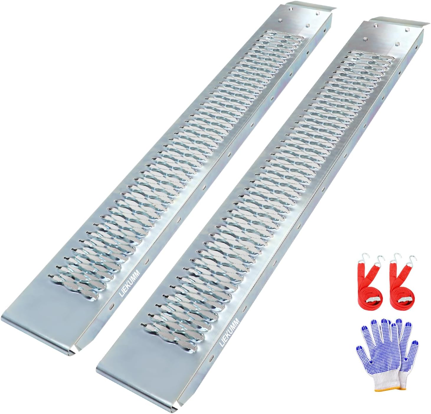 LIEKUMM 2 x 153 cm Heavy Duty Van Ramps, 440 kg Capacity Motorcycle Loading Ramps for Motorbike, Mobility Scooter, Bike, ATVs, UTVs, Tractor, Lawnmower