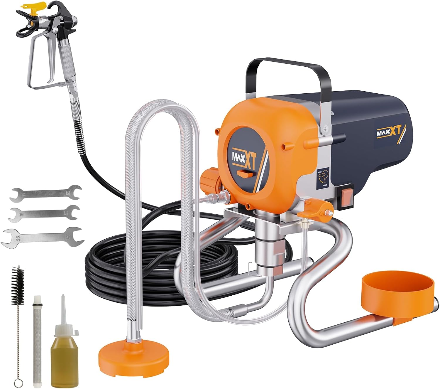 MAXXT Airless Paint Sprayers,3300PSI Motorized Paint Sprayer with stand,High Efficiency spray paint machine For Home Interior,Exterior DIY Handyman Shed Garage House Painting Shed Fence Deck Furniture
