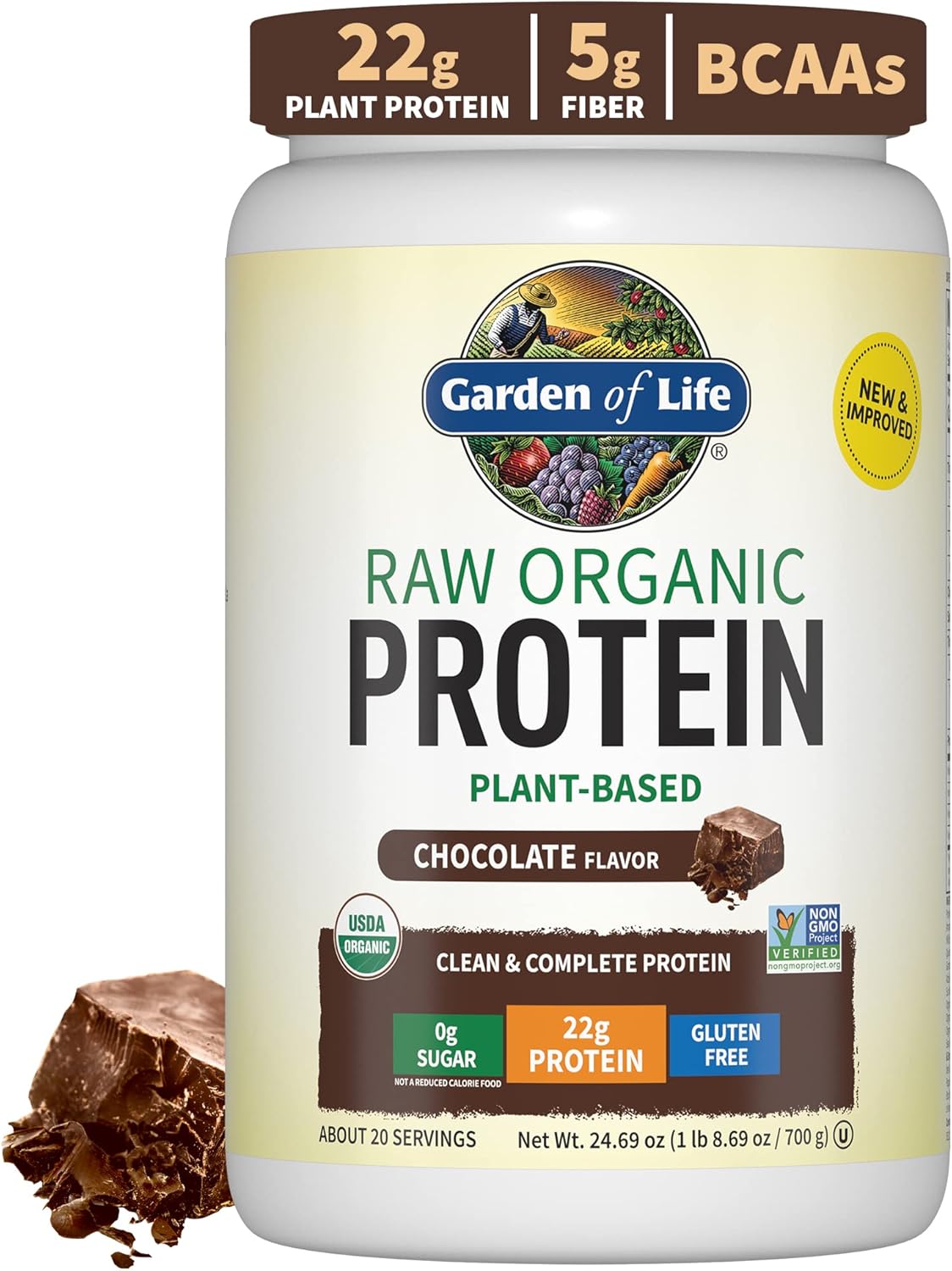 Garden of Life, Raw Protein, Chocolate Cacao, 23 oz (650 g)