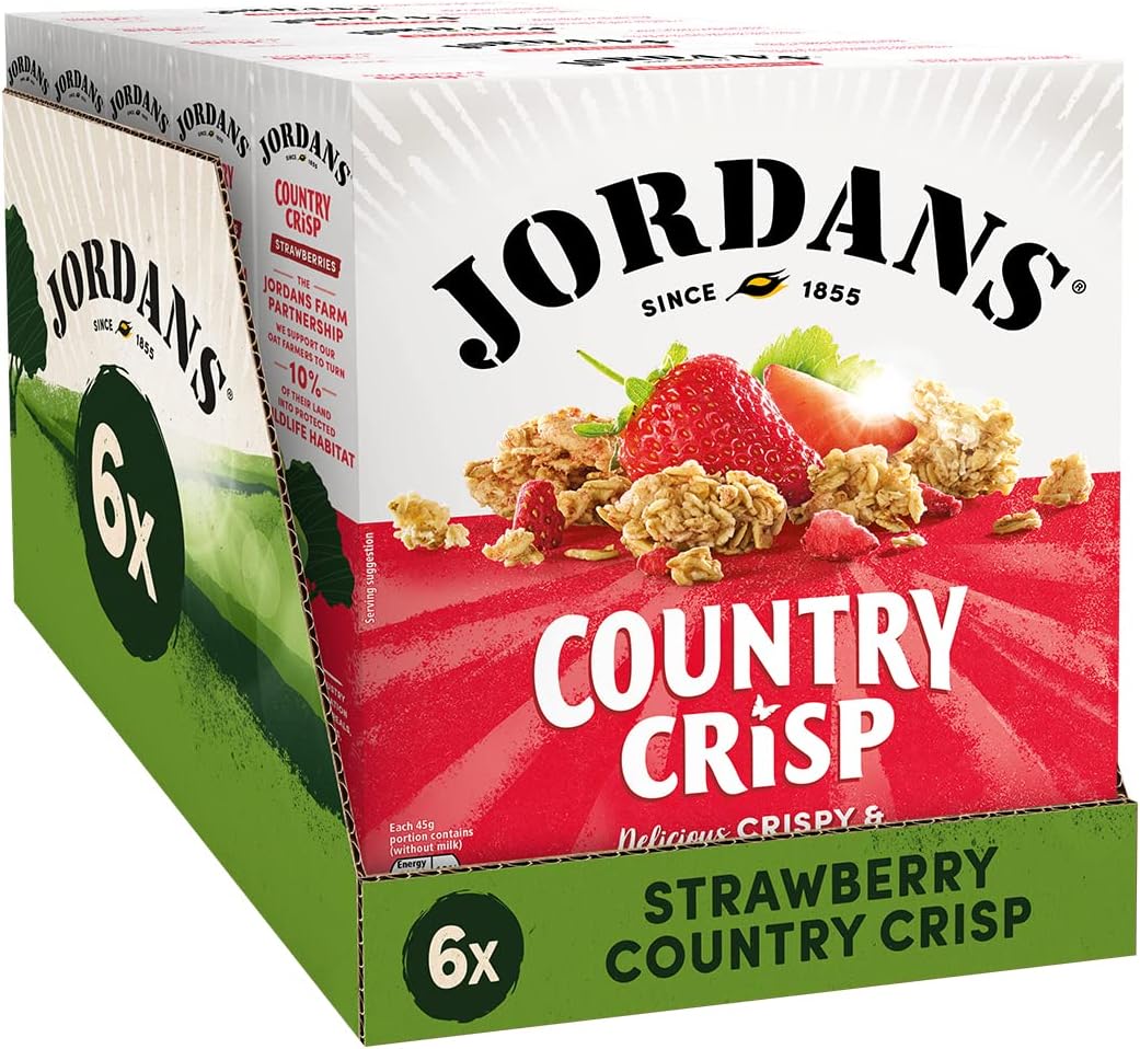 Jordans Country Crisp Strawberry | Breakfast Cereal | Vegetarian | 450 g (Pack of 6)