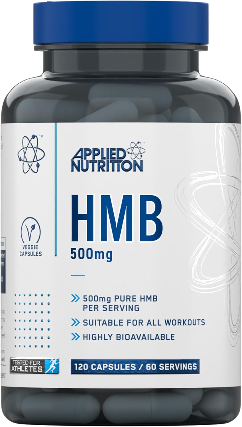 Applied Nutrition HMB Supplement - HMB 500mg Capsules, Metabolite of Leucine, for Muscle Growth & Repair (120 Capsules - 60 Servings)