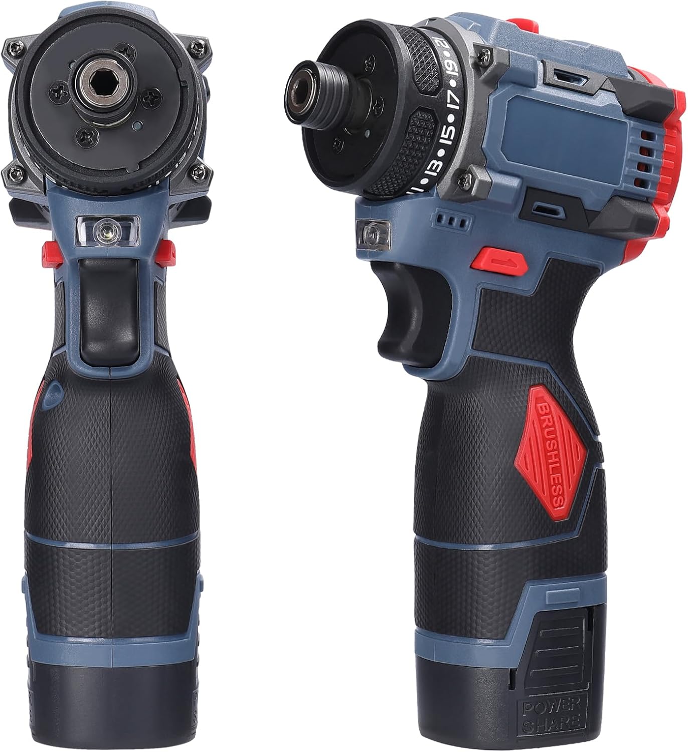 Dioche Electric Screwdriver 16.8V Multi Function Brushless Cordless Impact Screwdriver (2pcs Batteries US Plug)