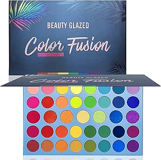 Color Fusion Eyeshadow Palette Highly Pigmented 39 Shades Pink Purple Matte and Shimmers Makeup Palette, Blendable Waterproof Eye Shadow, No Flaking, Little Fall Out, Stay Long, Hard Smudge, Cruelty- Free Makeup Pallet, Full Face Eye Make Up for Beginners Any Skin Tones Shading and Contouring