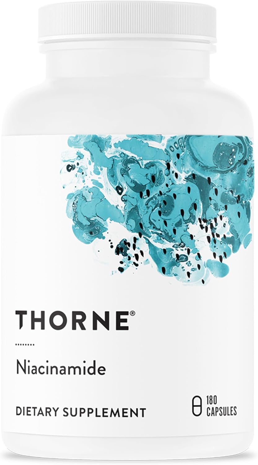 THORNE - Niacinamide - Non-Flushing Form of Vitamin B3 - Supports Skin Health & Provides Cellular Protection* - Niacin Supplement - Third-Party Certified - Gluten, Dairy & Soy-Free - 180 Capsules