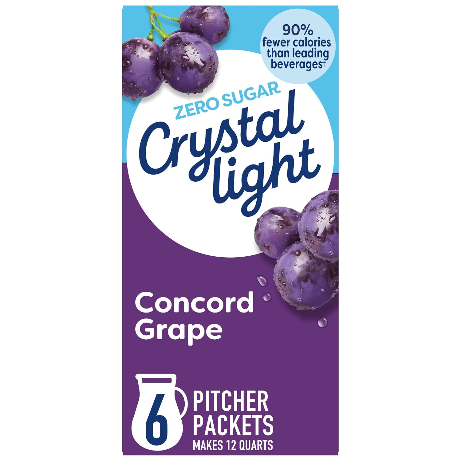 Crystal Light Drink Mix, 6 Pitcher Packets Concord Grape , 2.01 oz