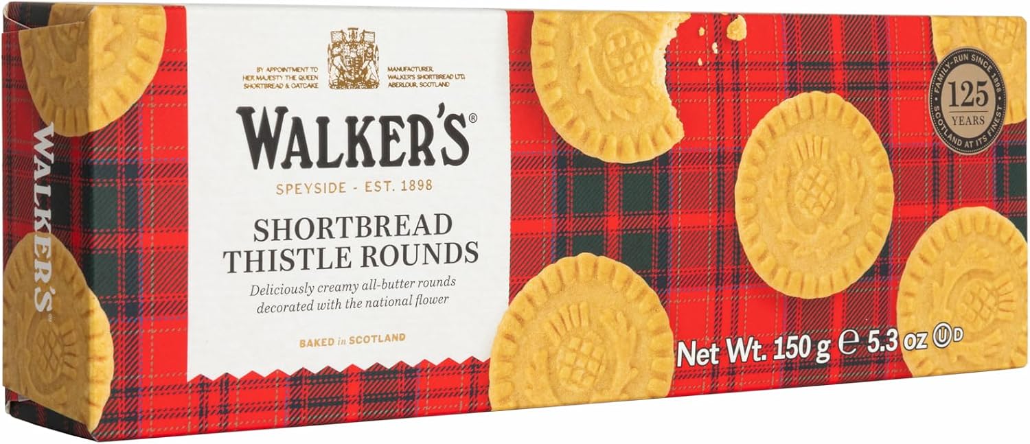 Walker's Shortbread Thistle Rounds – Traditional Pure Butter Scottish Recipe, 150 g