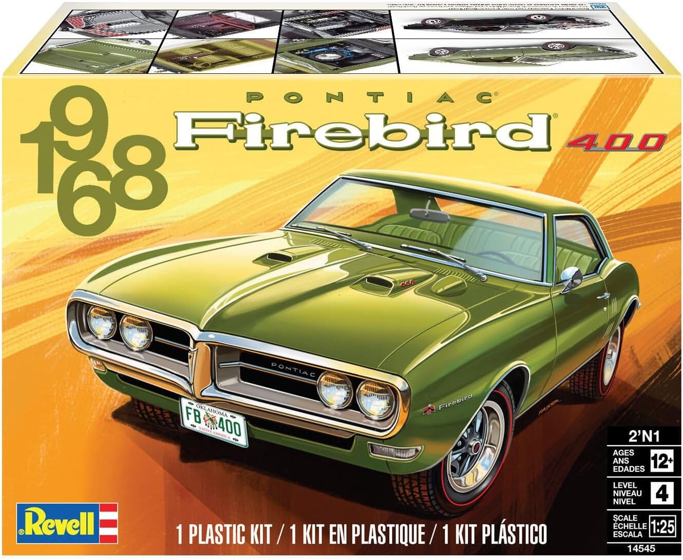 Revell 14545 '68 Pontiac Firebird 2'N1 1:25 Scale 122-Piece Skill Level 4 Model Building Kit
