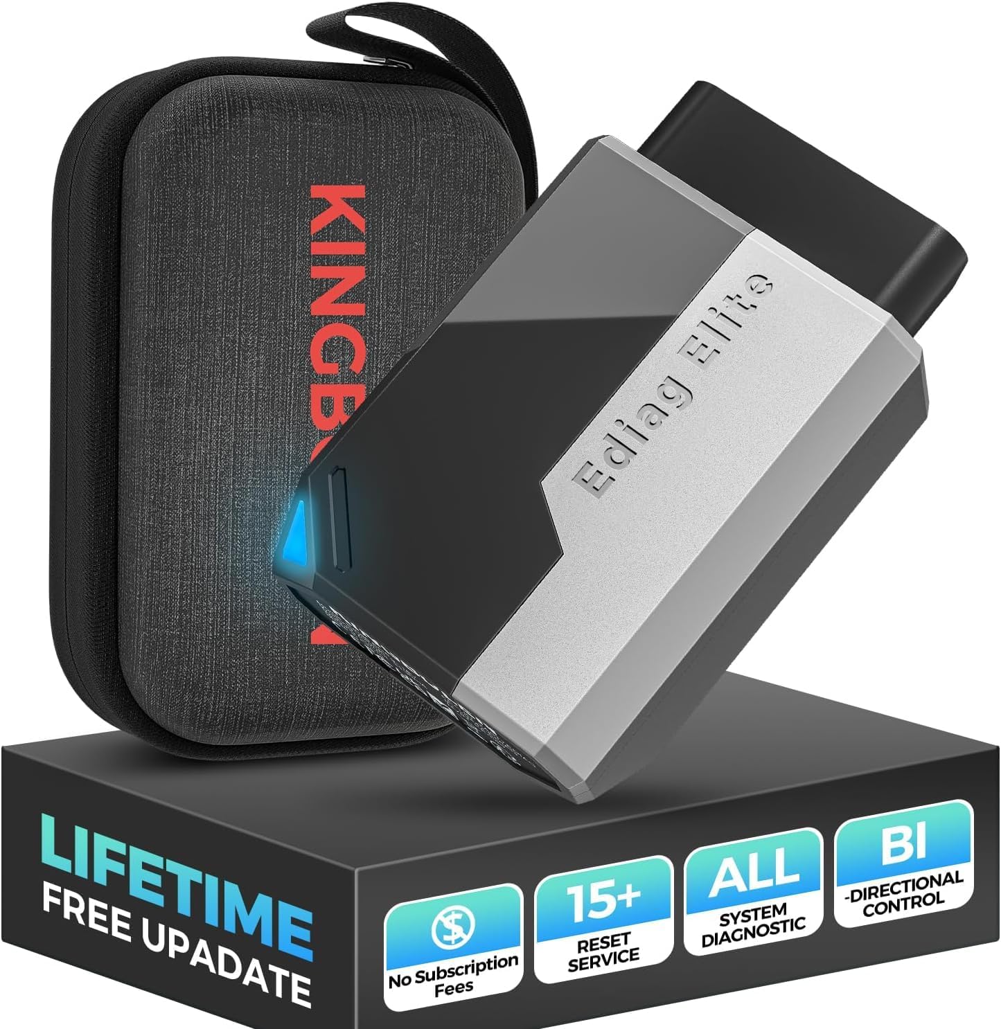 KINGBOLEN EDIAG Elite OBD2 Scanner Bluetooth,Bi-directional Scan Tool Full System Car Diagnostic Tool for iOS & Android,15 Resets Oil,Brake,DPF Regeneration Tool No Subscriptions Lifetime Update.