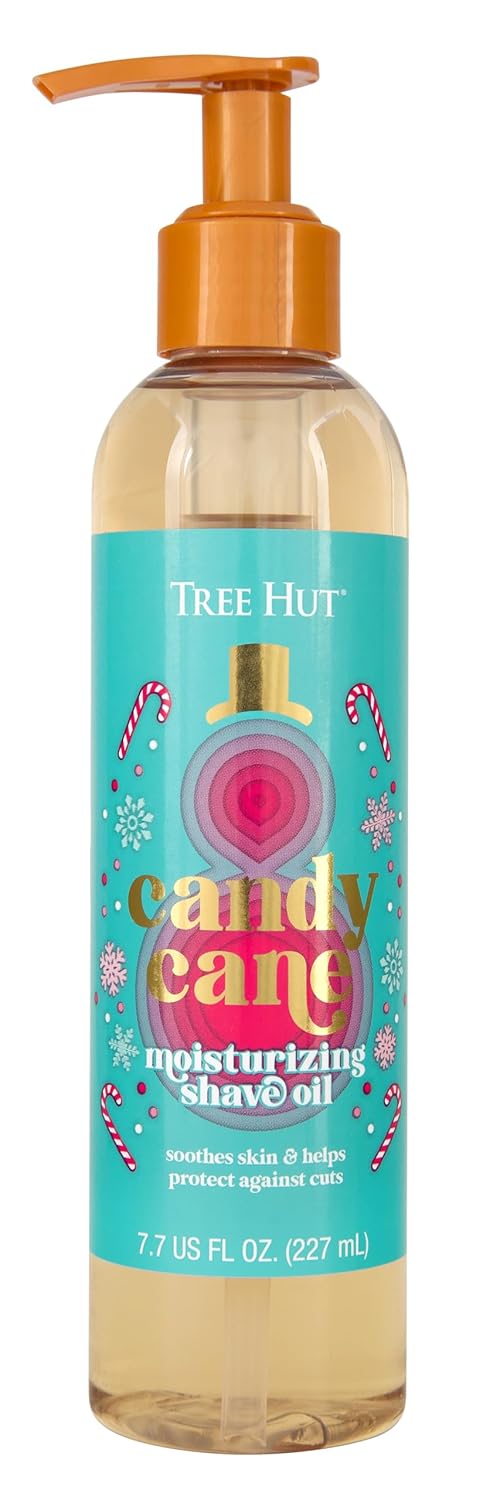 Tree Hut Bare Candy Cane Hydrating & Moisturizing Shave Oil, 7.7 fl oz.