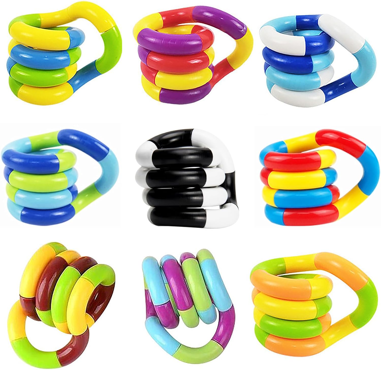 Fidget Toys 9 Pack Fidget Twist Toys Kids Stocking Stuffers Easter Gifts for Kids Party Favors Autism Autistic Children Adults Stress Relief Sensory Toy ADHD Toys