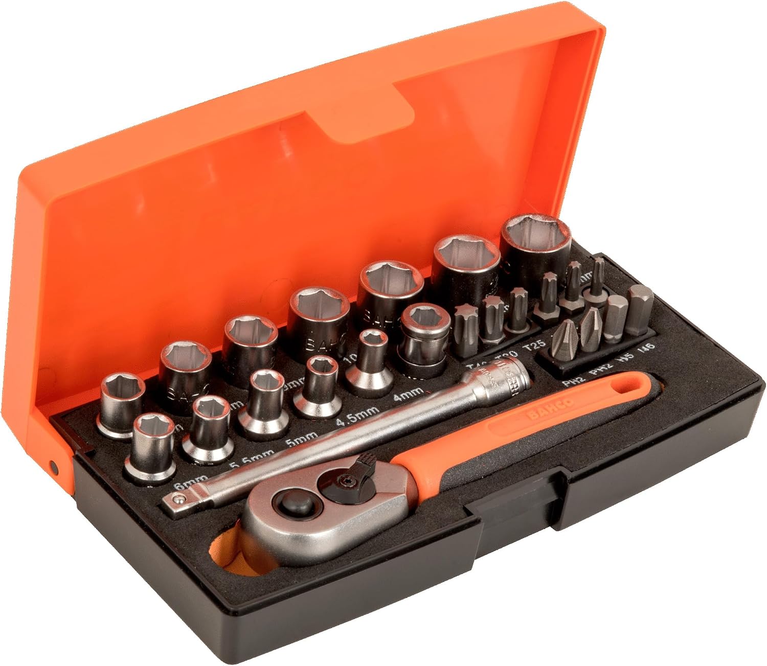 Bahco SL25 25 Piece 1/4" Drive Metric Socket and Bit Set 4-13mm