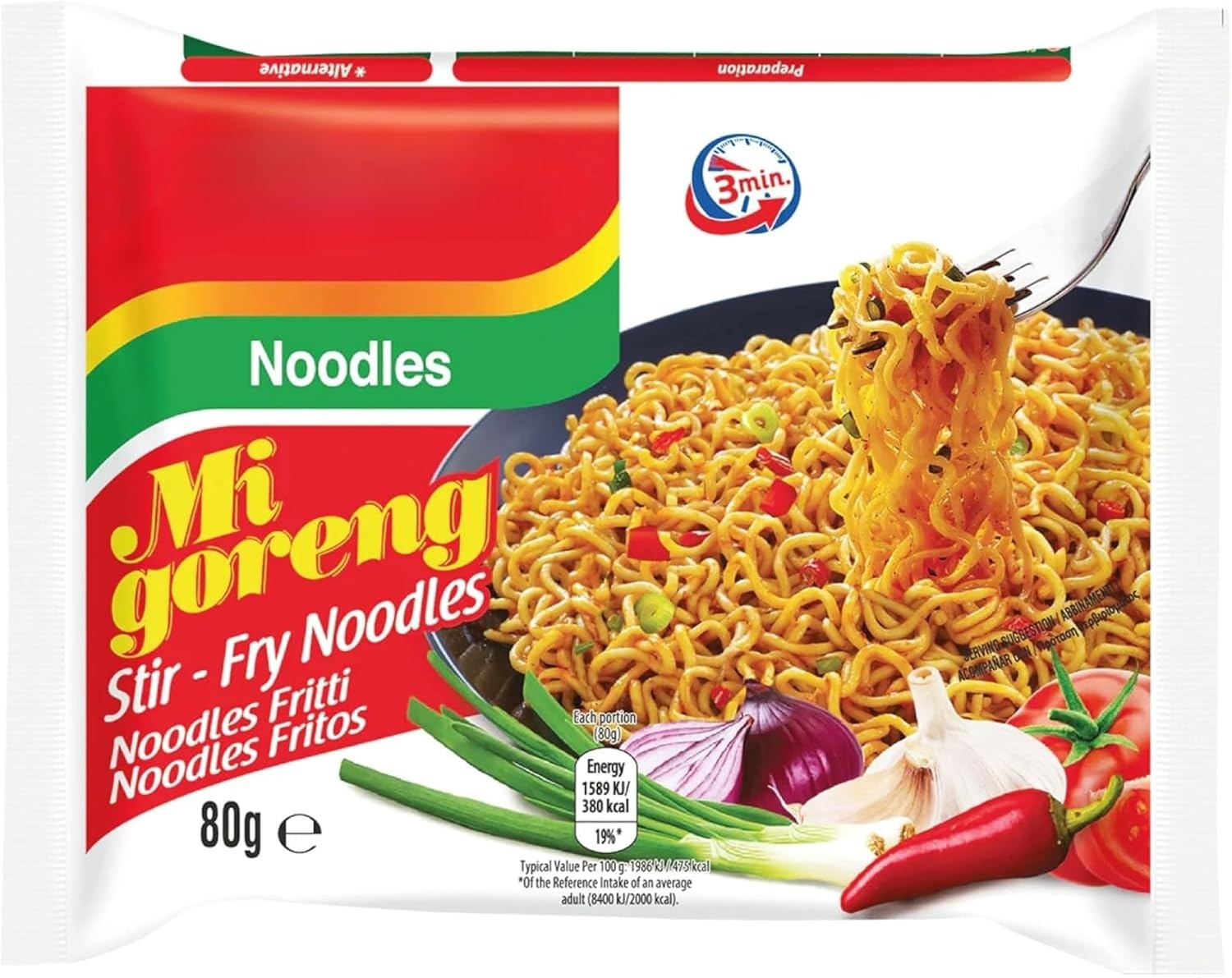 Mi Goreng Noodles Multipack 40 Pcs (80g Each) - Authentic Indonesian Instant Noodles - Quick and Easy to Prepare, Excellent for Snack