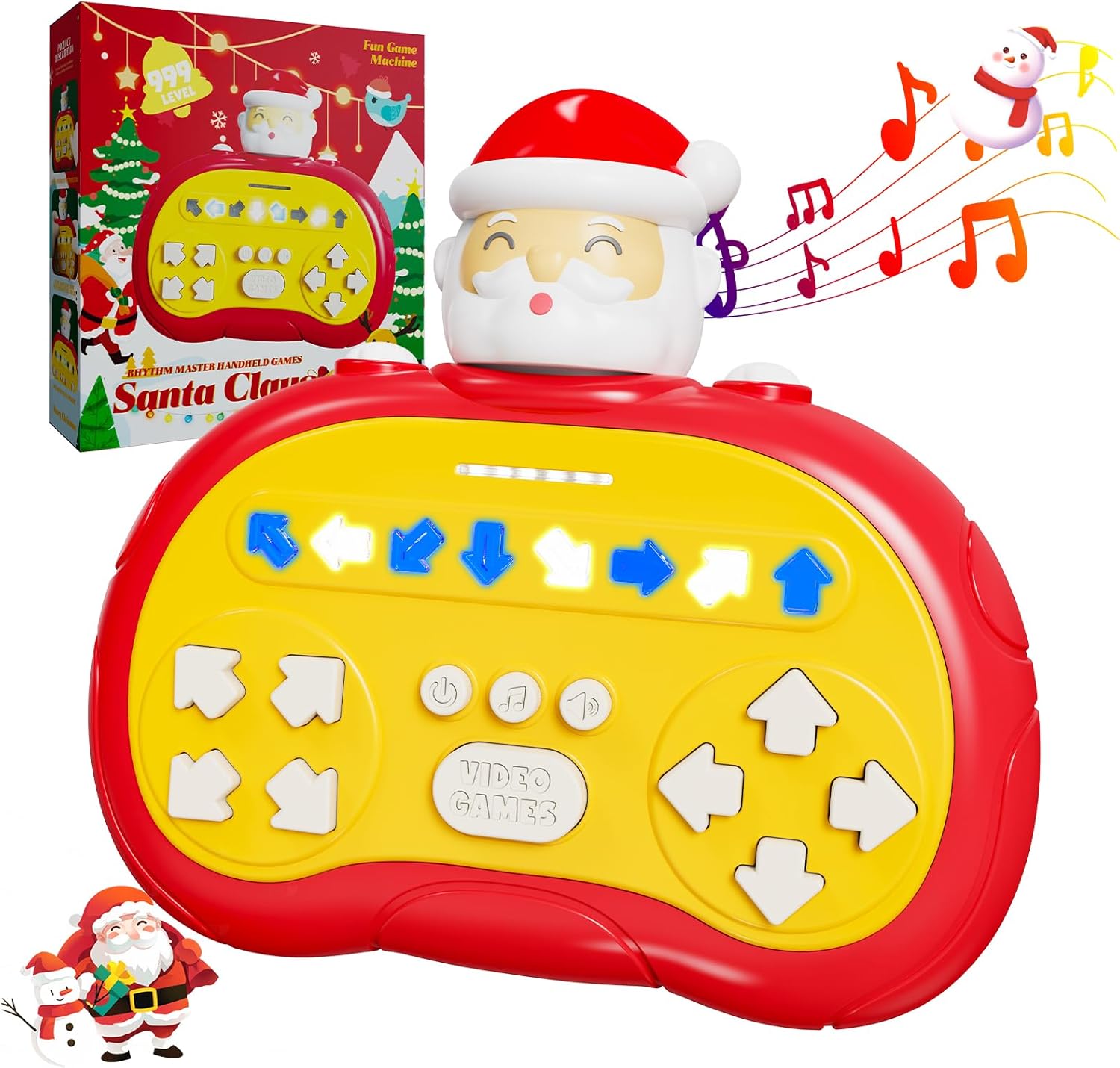 Christmas Fast Push Game, Handheld Pop it Fidget Toy Quick Push Puzzle Dance Game with 4 Gameplay Modes, Handheld Fast Push Pop Game Toy Gifts for Kids Boys Girls